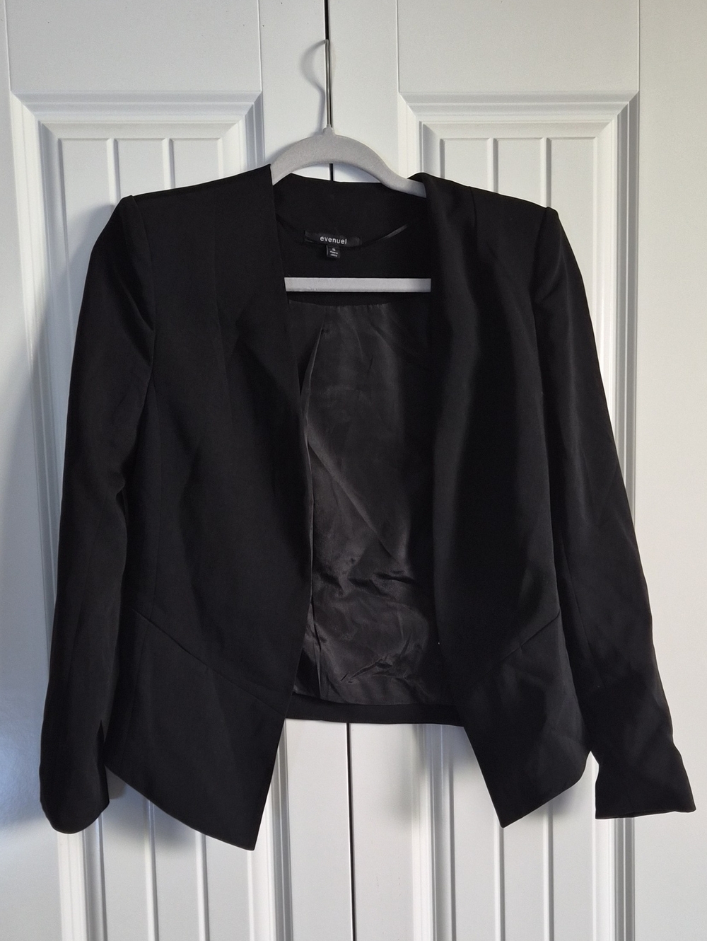 Women's Black Open-Front Tailored Blazer